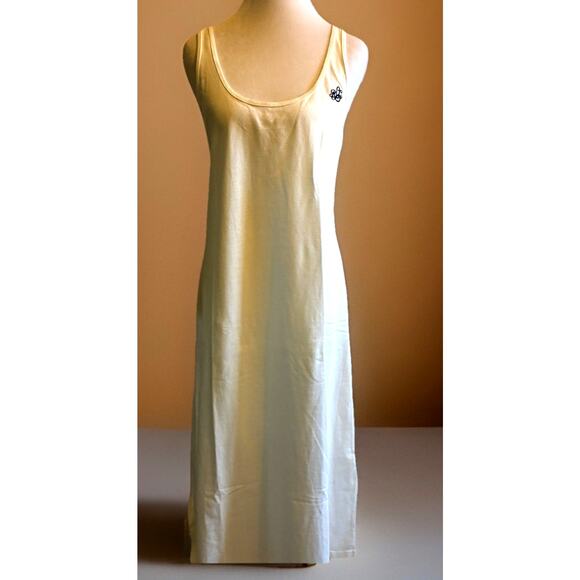 VTG 80's Ralph Lauren White Cotton Nightgown Slip Maxi Dress Long Pjs Crest Logo - Picture 4 of 11